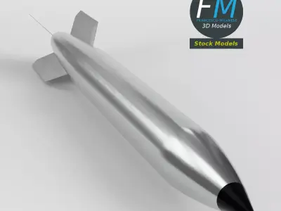 Stylized nuclear gravity bomb 3D model