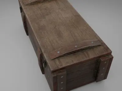 Wooden Crate Free low-poly 3D model 7