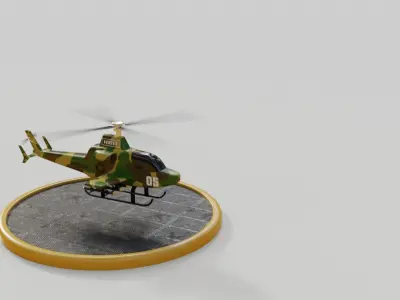 3D helicopter in camouflage 3D model