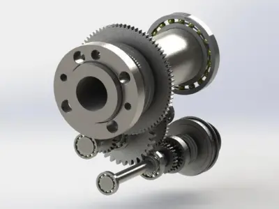 Simple CNC gearbox Free 3D model