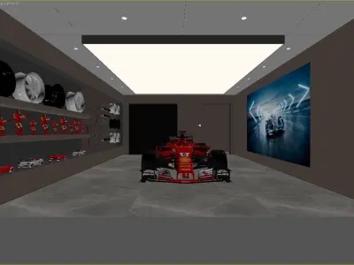 The car ferrari racing in garage 3D model