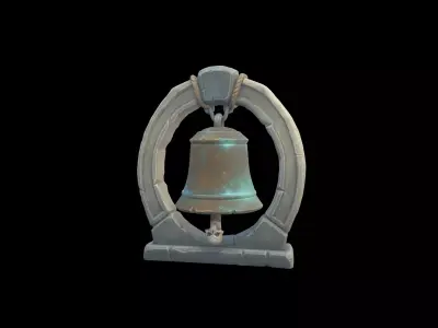 Low Poly Stylized Ancient Ritual Bell Low-poly 3D model