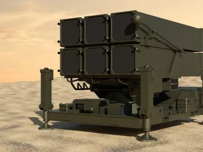 SAM Missile Launcher Bundle Low-poly 3D model