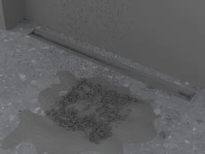 3D granite shower 04 white  3D model
