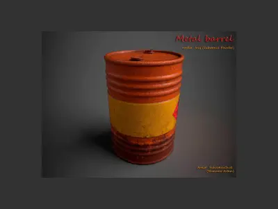 Metal Barrel Free 3D model