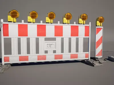 Construction Site Barrier and Fence Pack 3D model
