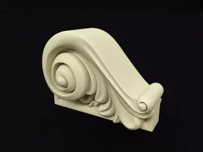 pilaster scroll 3D model purchase