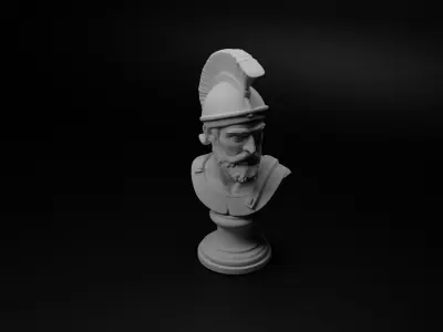 Ancient Greek Hoplite Bust Chess 3D print model
