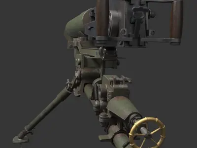 Maxim Heavy Machine Gun   Maxim gun 3D model