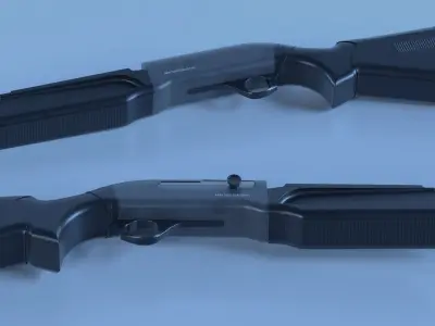 Custom Action Shotgun Low-poly 3D model
