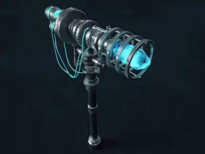 Cyrstal Hammer Low-poly 3D model