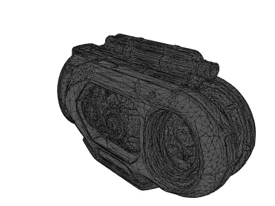 Futuristic Hoverbike Engine Glowing Coils 3D model