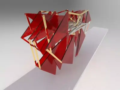 Strandbeest gold sculpture Free 3D model