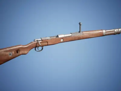 Long Range WW2 Rifle Low-poly 3D model
