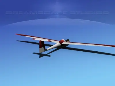 Venture Sailplane Low-poly 3D model 3