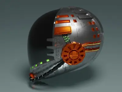 Scifi space helmet Low-poly 3D model