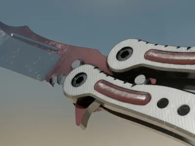 ButterFly Knife Game ready asset Low-poly 3D model