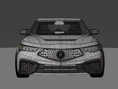 Acura TLX Type S 3D Model Fully Rigged Textured Blender Car 3D model