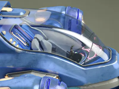 Cute Starship 3D model Low-poly 3D model