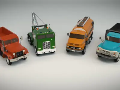 Low Poly Truck Pack 02