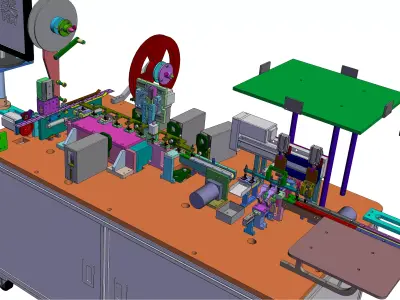 SIM card detection and packaging machine 3D model