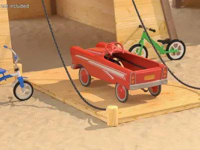 Vintage American Murray Red Childs Roadster Pedal Car 3D model