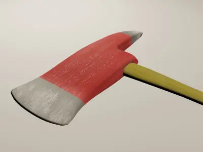 Firefighter Axe Low-poly 3D model