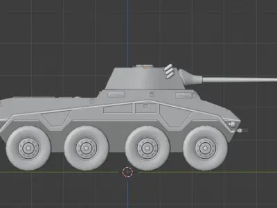  PUMA  Sd Kfz 234 2  1943 Low-poly 3D model