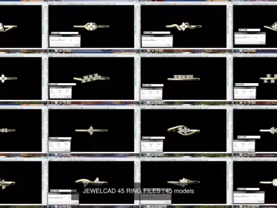 JEWELCAD 45 RING FILES 3D Model Pack