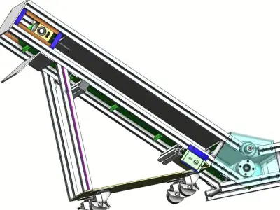 customizable electric climbing PVC belt conveyor system 3D model