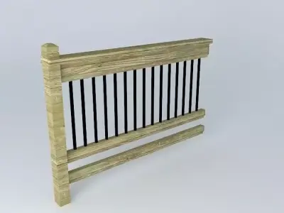 Deck Rail with  Black Tubing Free 3D model