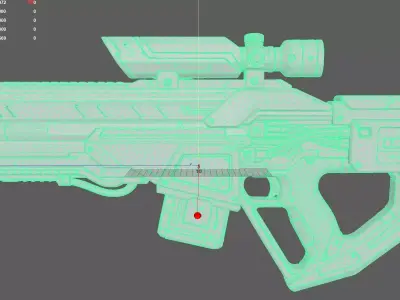 Blue Realistic Gun 3D model