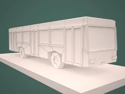 Low Poly Bus Cartoon style Low-poly 3D model