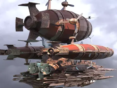 Red Flame Airship 3D model
