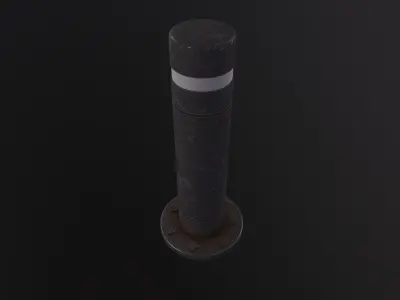 Road Block Pillar 3D Model Low-poly 3D model