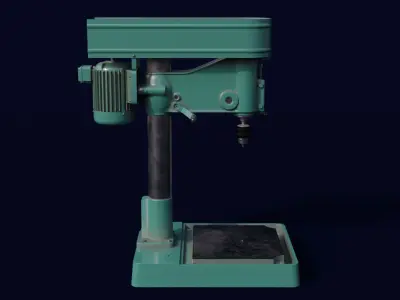 Vintage NS-12 drilling machine Low-poly 3D model
