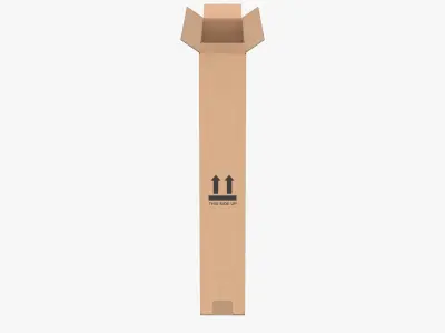Cardboard Box 50x10x60 Half Open 3D model