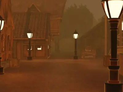 Glowing Town 3D model