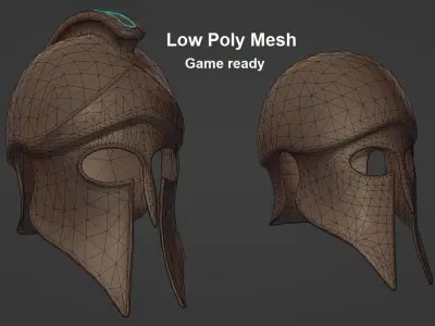 Spartan Helmets Low-poly 3D model