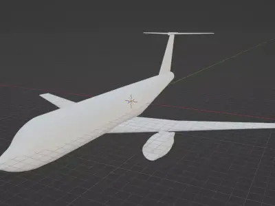 Fictional MDF-100 Inspired Twin-Jet Airliner Concept 3D model