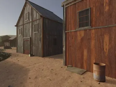 Rustic Village In Rolling Hills 3D model