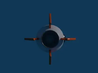 cartoony rocket low poly 3d model  Low-poly 3D model