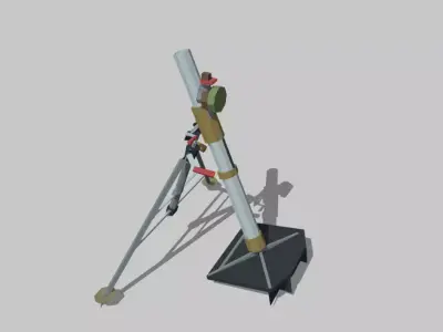 Ordnance ML 3-inch mortar Low-poly 3D model