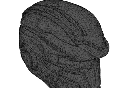 Neon Cyberpunk Helmet 3D Model 3D model
