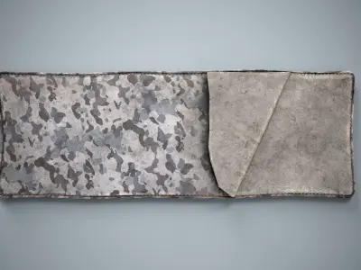 Military Sleeping Bag - Winter Camouflage Bedroll Low-poly 3D model