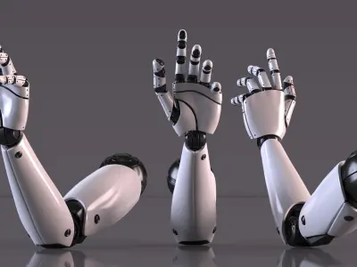 Cyborg Hand Touch Gesture 3D model