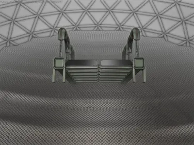 Sci-Fi Stairs - 26 - Green Version Low-poly 3D model