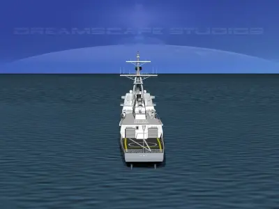 Burke Class Destroyer DDG 105 USS Dewey 3D model