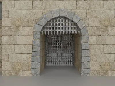 Medieval castle Low-poly 3D model 3