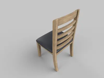 chair wooden Low-poly 3D model get